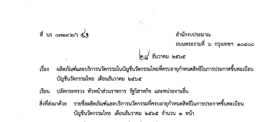 ผลิตภัณฑ์และบริการนวัตกรรมในบัญชีวัฒนธรรมไทยที่ครบอายุกำหนดสิทธิ ฉบับเพิ่มเติม เดือน ธ.ค.65